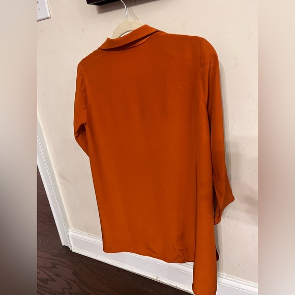 Lafayette 148 will brunt orange button down shirt - Picture 3 of 6